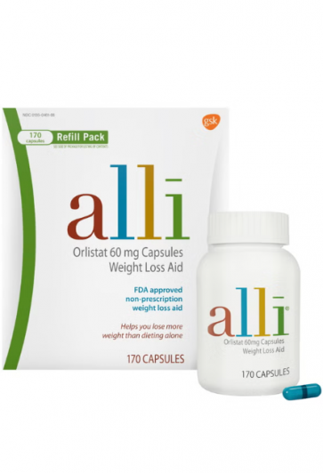 미국 FDA 승인 지방흡수억제 및 지방배출약 / 알리® 다이어트 특대용량 170정 (alli® Orlistat 60mg 170 Capsules) 