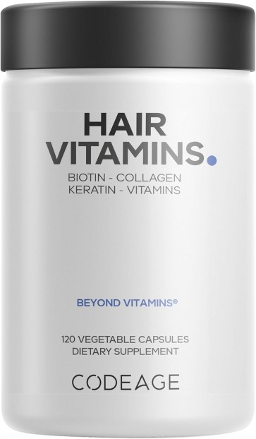 코드에이지 어드밴스드 탈모 방지 & 발모 촉진 헤어 비타민 (Codeage Hair Vitamins / Biotin + Collagen + Keratin 120 Vegetable Capsules) 120정