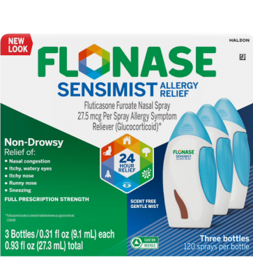 [3팩 세트] 플로네이즈 센시미스트 알러지 나잘 스프레이 (Flonase Sensimist Allergy Relief) 120회 분사 x 3개