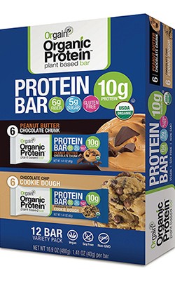 12가지 유기농 식물로만 만든 유기농 식물성 프로틴바 / 올게인 유기농 프로틴바(Orgain Organic Protein Bar) 12개
