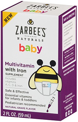 9가지 필수비타민과 철분이 들어있는 아기 영양제 / 자비스® 베이비 멀티비타민(ZARBEE'S® baby Multivitamin with Iron)