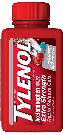 레이저 드릴홀 기술로 복용즉시 진통 및 해열효과 / 타이레놀 래피드릴리즈 대용량 290정(Tylenol® Extra Strength Rapid Release Gels 500mg) 