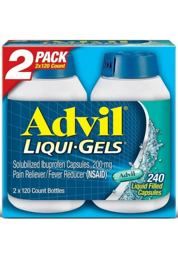 15분안에 빠르게 통증을 잡아주는 / 미국 내수용 애드빌 리퀴겔 120정 X 2팩, 대용량 총 240정 (Advil® Liquid Gels Ibuprofen 200mg)