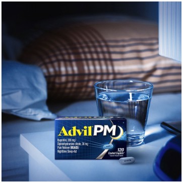 [미국 내수용] 애드빌 PM 대용량 200정 / 밤샘 통증 완화 및 숙면 도움 (Advil PM Pain Reliever and Nighttime Sleep Aid, Ibuprofen and Diphenhydramine Caplets, 200 ct)