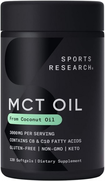 스포츠 리서치 브랜드 유기농 MCT 오일 캡슐 (Sports Research MCT Oil 1000mg, 120 Softgels)