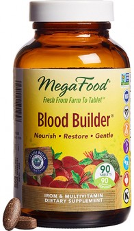 변비,가스 부작용 없는 식물성분 천연 유기농 철분제 / 블러드빌더 3개월분 대용량 (MegaFood Blood Builder® 90 Tabs)