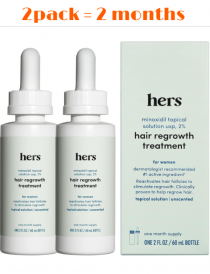 [미국 직구] 허즈(hers) 여성용 미녹시딜 2% 국소 도포액 (2개월분) - 정수리 & 가르마 집중 재생 솔루션