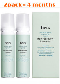 [미국 직구] 허즈(hers) 여성용 미녹시딜 5% 모발 재생 폼 (4개월분) - 하루 한 번으로 끝내는 정수리 케어