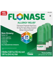[3팩 세트] 플로네이즈 24시간 알러지 나잘 스프레이 (Flonase Allergy Relief) 144회 분사 x 3개